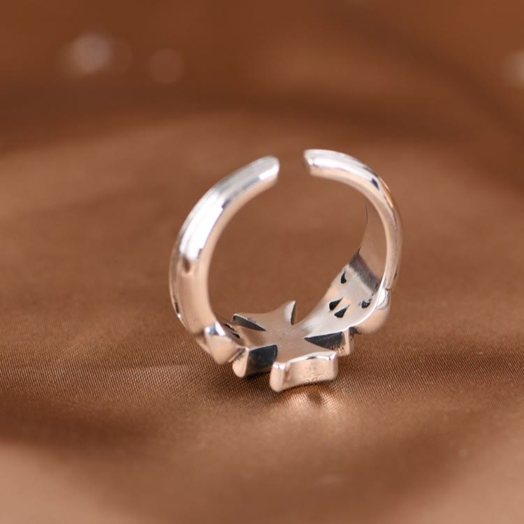 Christianartworkshop Minimalist 925 Silver Adjustable Maltese Cross Band Ring: Precious Heirloom of Faith - image 5