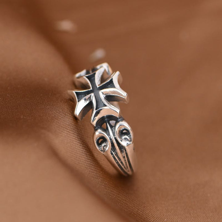 Christianartworkshop Minimalist 925 Silver Adjustable Maltese Cross Band Ring: Precious Heirloom of Faith - image 4