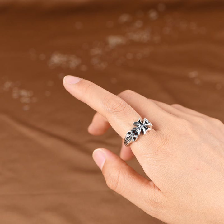 Christianartworkshop Minimalist 925 Silver Adjustable Maltese Cross Band Ring: Precious Heirloom of Faith - image 7