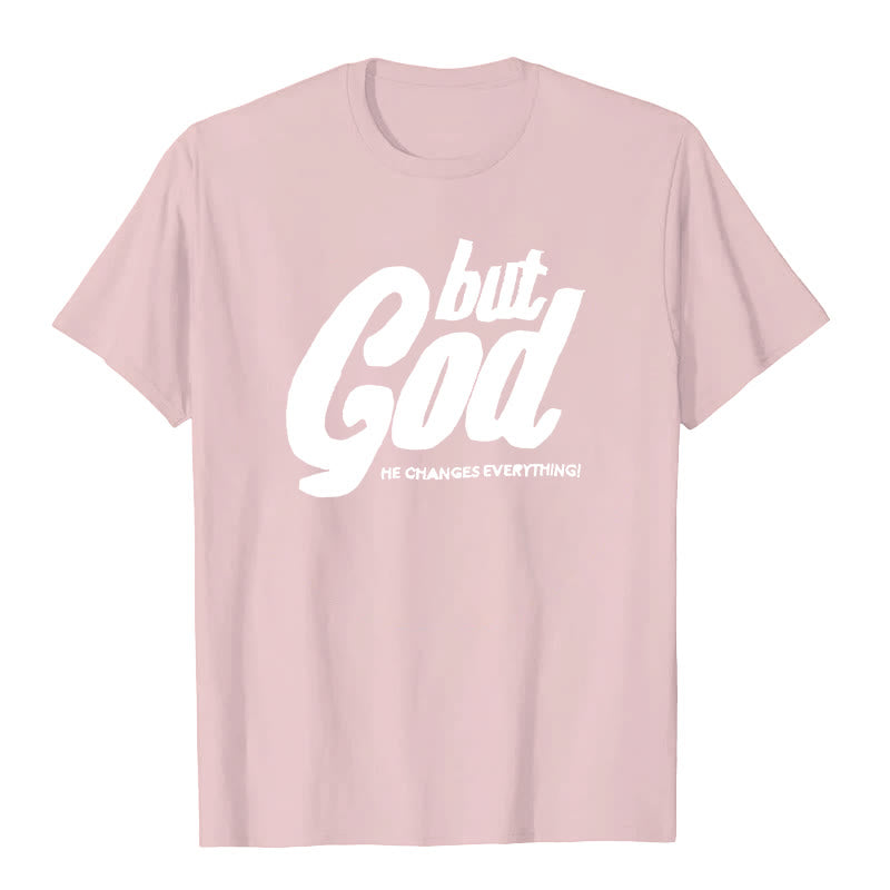 Christianartworkshop But God Hand-Stitched T-shirt - Pink - 2XL - image 8