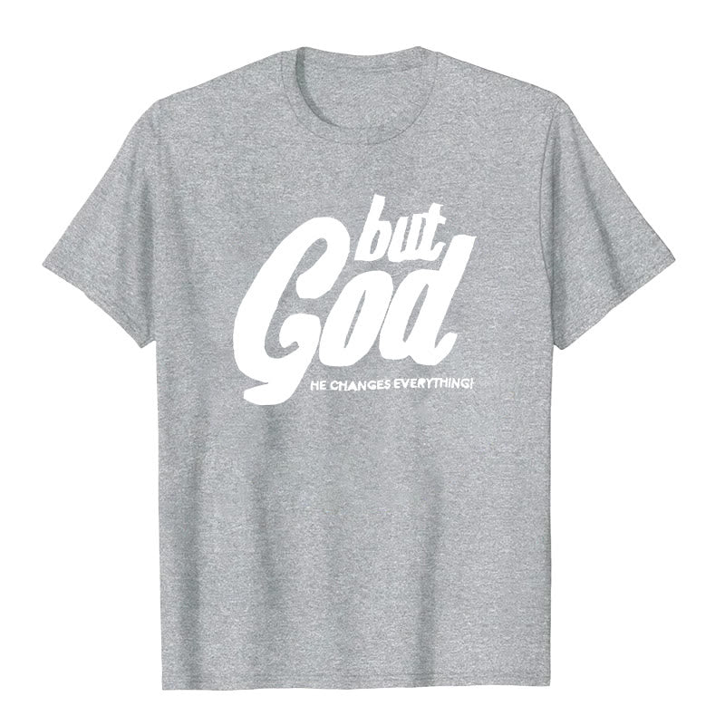 Christianartworkshop But God Hand-Stitched T-shirt - Grey - 2XL - image 4