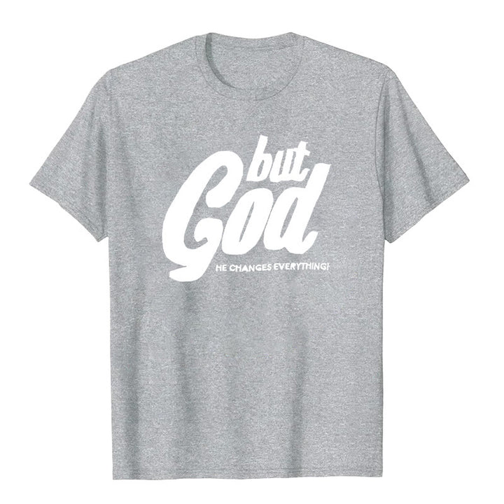 Christianartworkshop But God Hand-Stitched T-shirt - Grey - 2XL - image 4