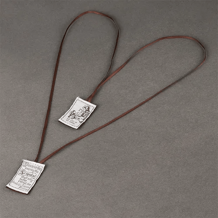 Christianartworkshop Catholic Scapular in Black and White of Our Lady of Mount Carmels & Jacred Heart of Jesus - image 6