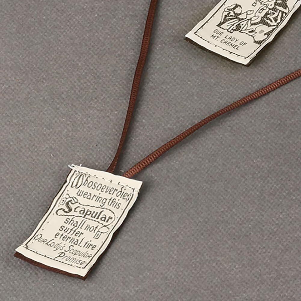 Christianartworkshop Catholic Scapular in Black and White of Our Lady of Mount Carmels & Jacred Heart of Jesus - image 5