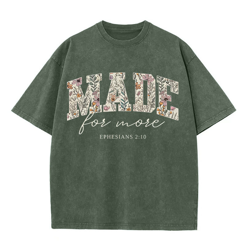 Christianartworkshop Made for More Washed T-Shirt - Army Green - 4XL - image 5