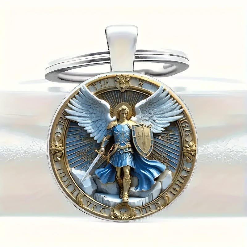 Christianartworkshop Classic Religious Armor Guardian Angel St. Micheal Keychain: Enduring Emblem of Heavenly Valor - St. Micheal - image 1