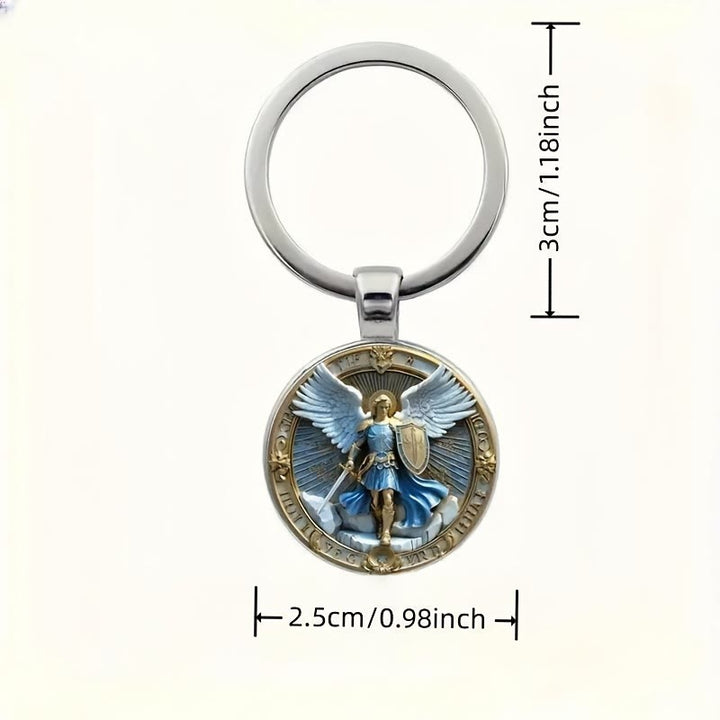 Christianartworkshop Classic Religious Armor Guardian Angel St. Micheal Keychain: Enduring Emblem of Heavenly Valor - image 1
