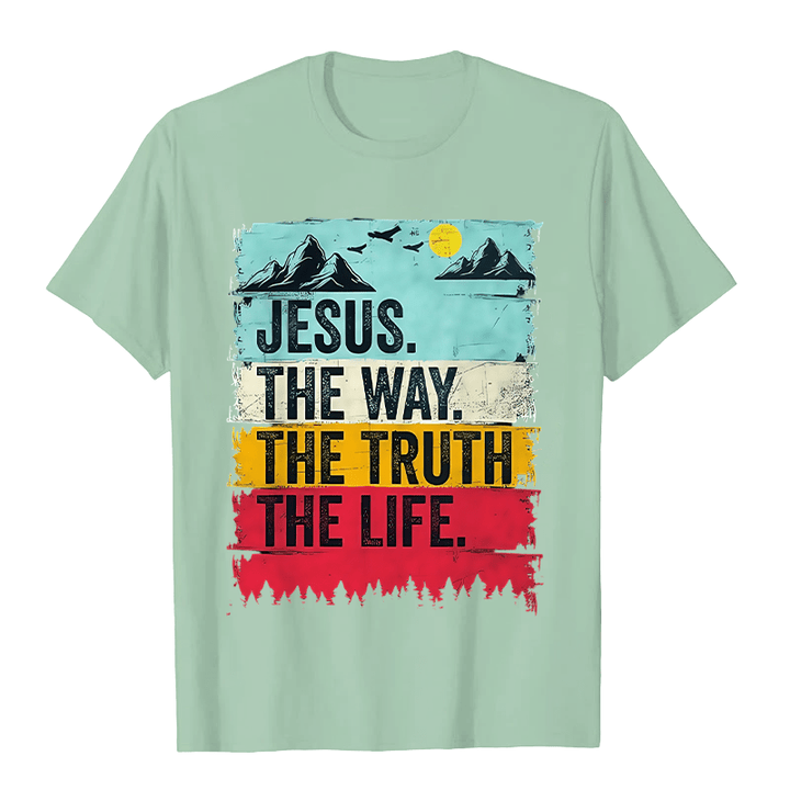 Christianartworkshop Jesus The Way The Truth The Life Unisex T-shirt - Light Green - 2XL - image 7