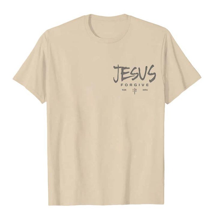 Christianartworkshop Religious Jesus Forgive Crown of Thorns Cross Unisex T-shirt
