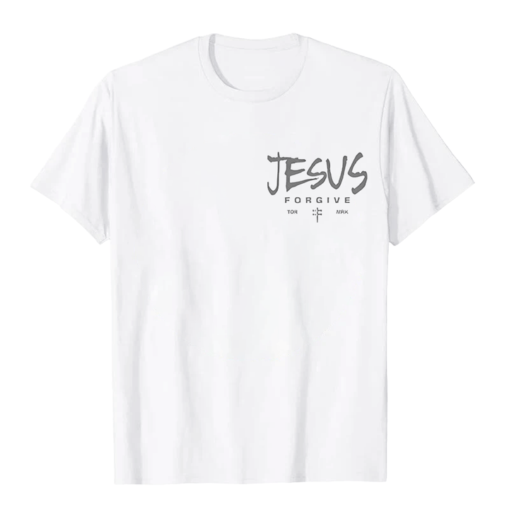Christianartworkshop Religious Jesus Forgive Crown of Thorns Cross Unisex T-shirt