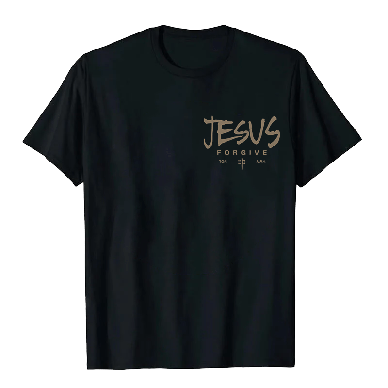 Christianartworkshop Religious Jesus Forgive Crown of Thorns Cross Unisex T-shirt