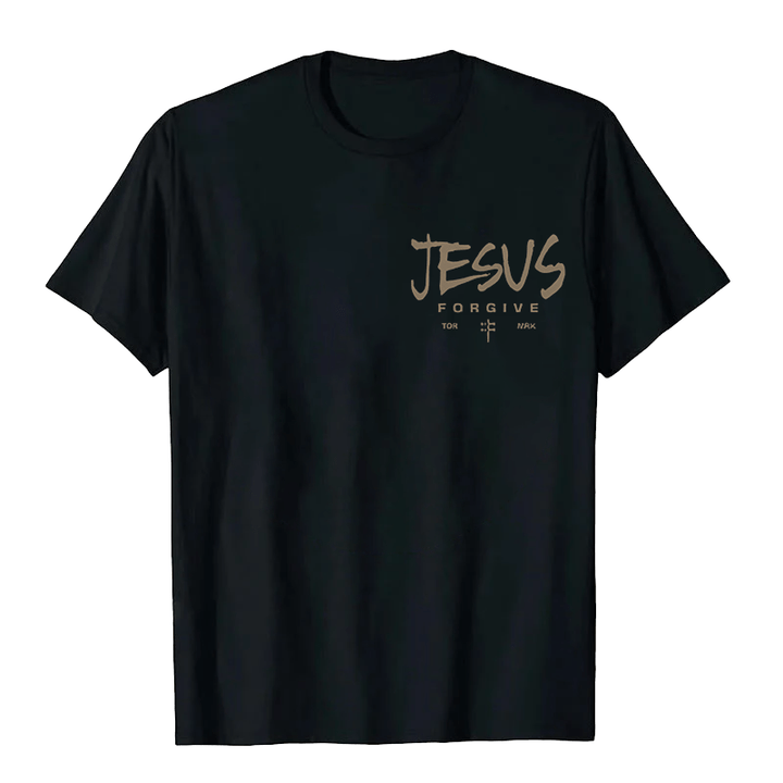 Christianartworkshop Religious Jesus Forgive Crown of Thorns Cross Unisex T-shirt