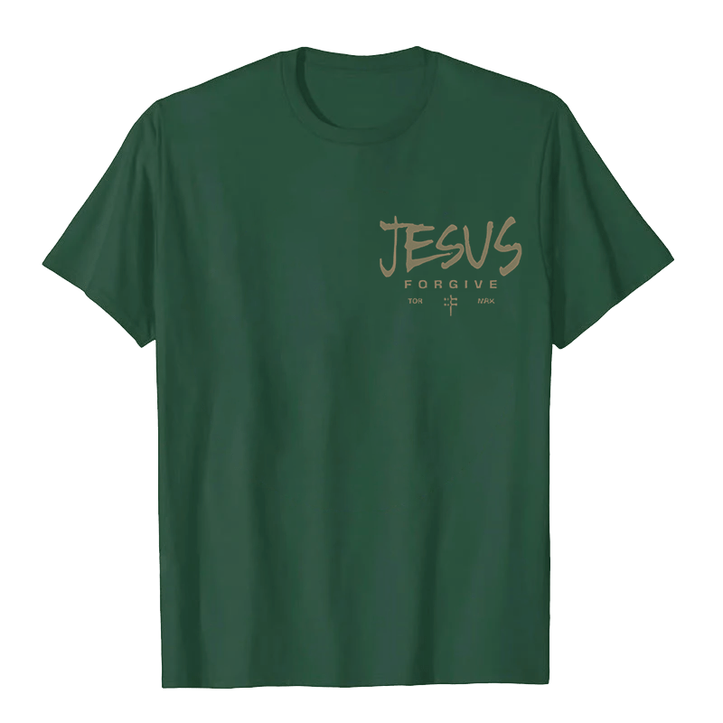 Christianartworkshop Religious Jesus Forgive Crown of Thorns Cross Unisex T-shirt