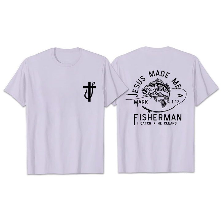 Christianartworkshop Jesus Made Me A Fisherman Mark 1:17 Unisex T-shirt - Light Purple - 2XL - image 11