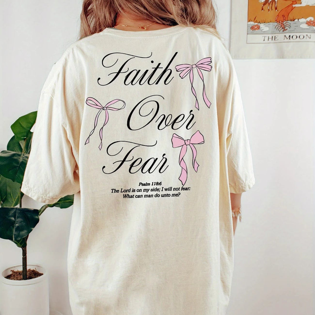 Christianartworkshop Faith Over Fear Unisex Washed T-Shirt - image 5