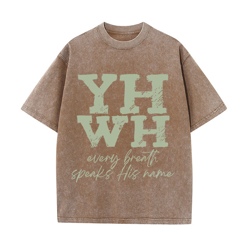 Christianartworkshop Every Breath Speaks His Name Unisex Washed T-shirt - image 16