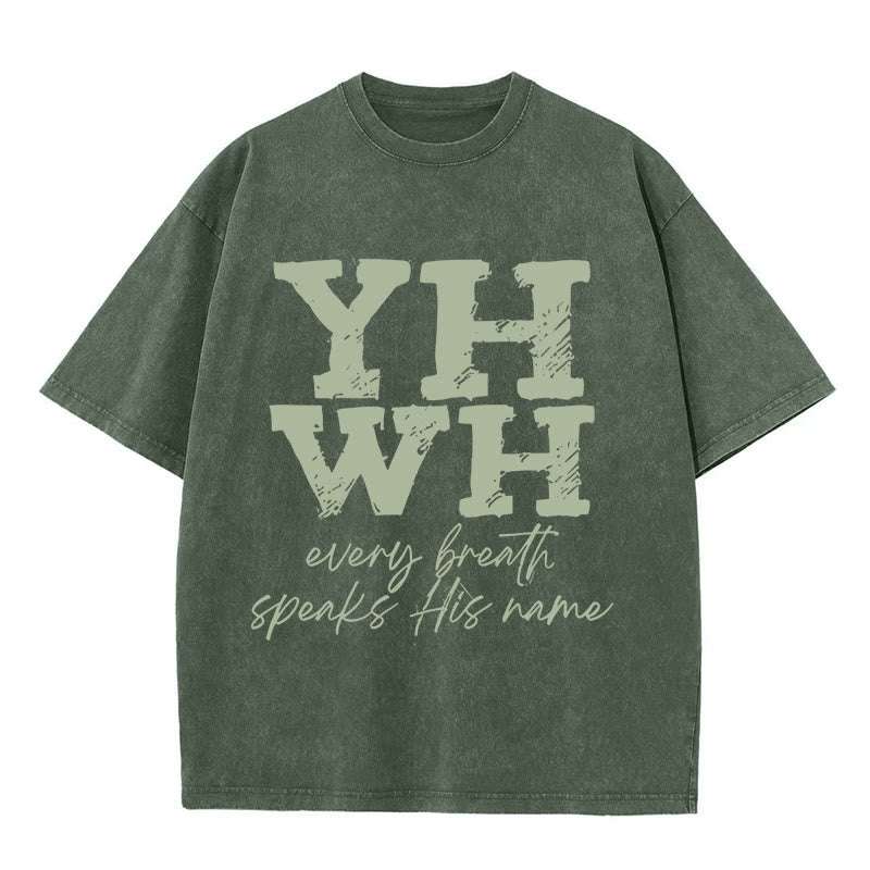 Christianartworkshop Every Breath Speaks His Name Unisex Washed T-shirt - image 8