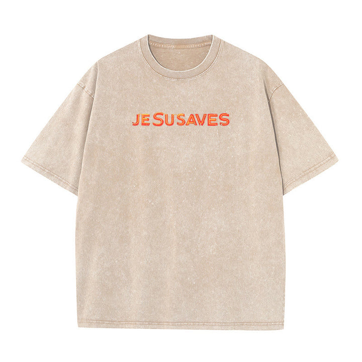 Christianartworkshop Jesus Saves Cross Graphic T-Shirt - image 7