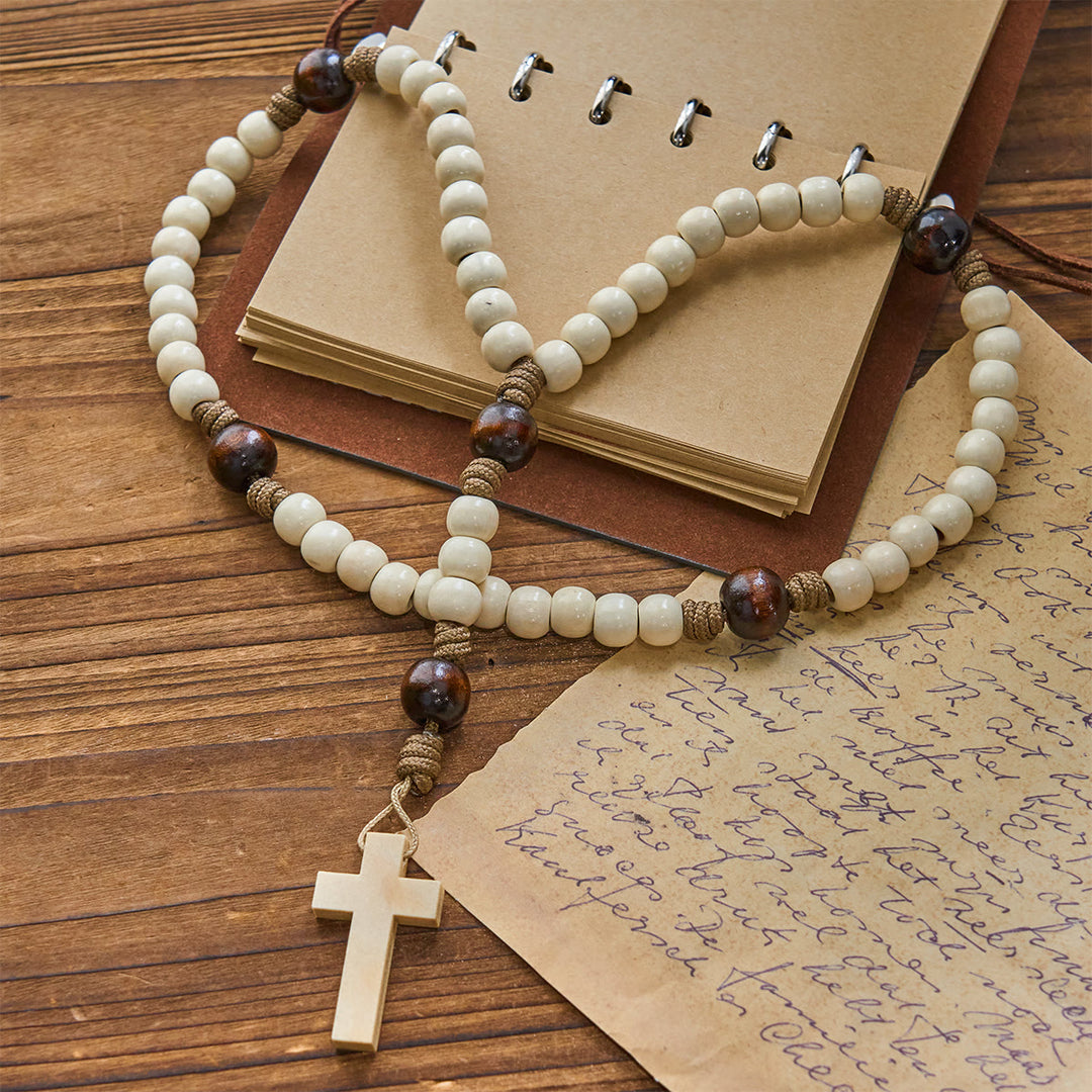 Christianartworkshop Minimalist Style Matte White Beads Rosary with INRI Crucifix: Wear Spiritual Beauty