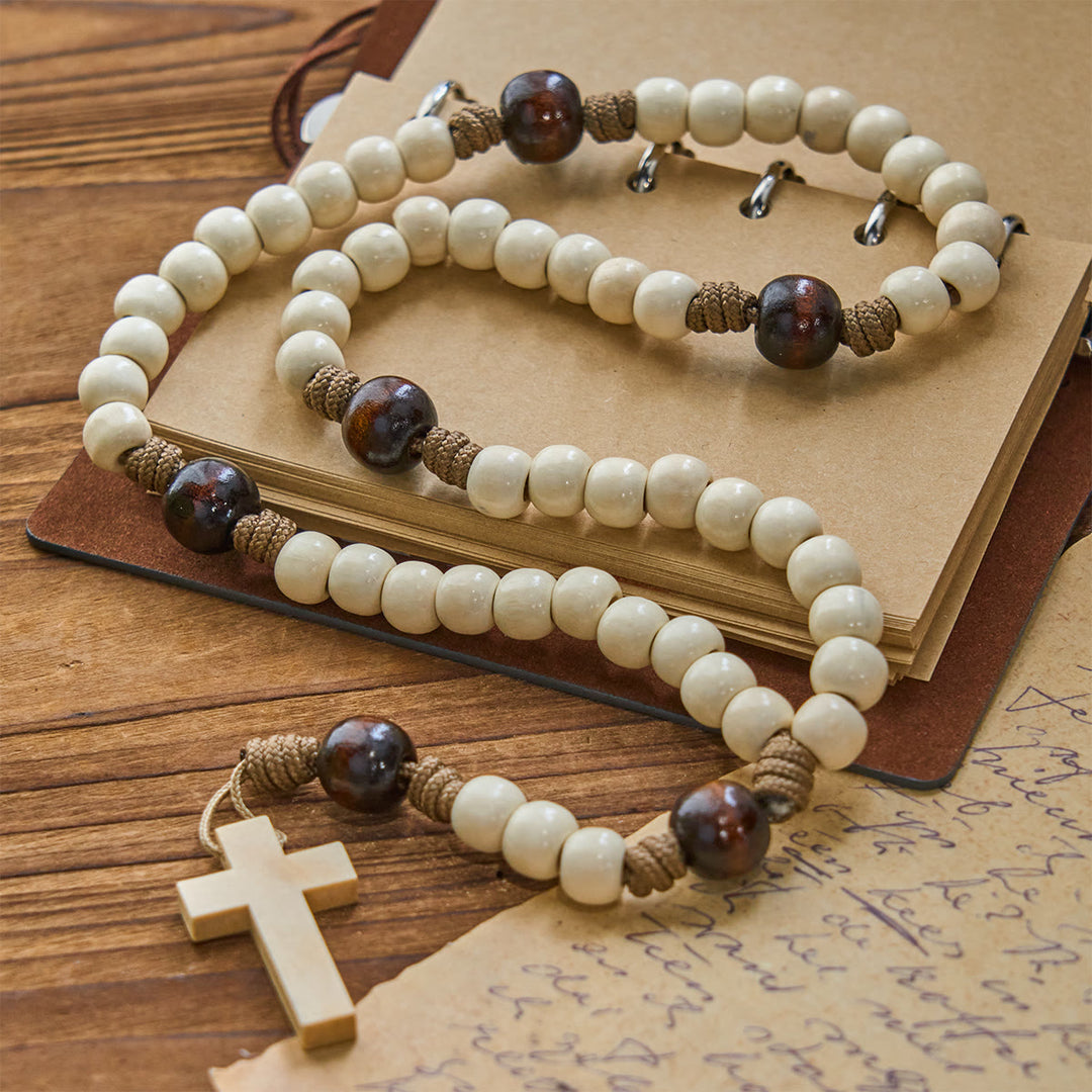 Christianartworkshop Minimalist Style Matte White Beads Rosary with INRI Crucifix: Wear Spiritual Beauty