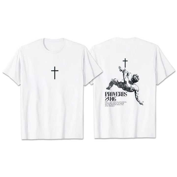 Christianartworkshop Proverbs 24:16' Christian T-Shirt - White - 2XL - image 6