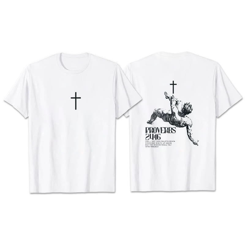 Christianartworkshop Proverbs 24:16' Christian T-Shirt - White - 2XL - image 6