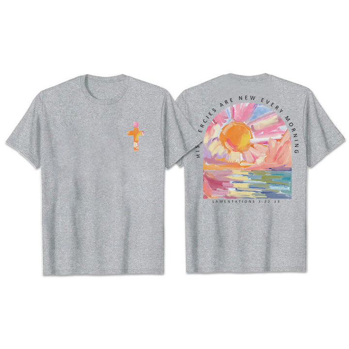 Christianartworkshop His Mercies Are New Every Morning T-Shirt - Grey - 2XL - image 27