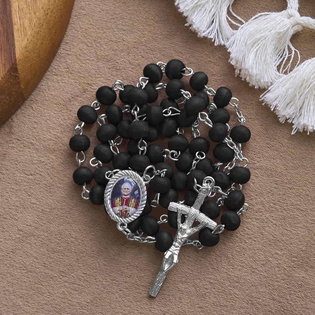 Christianartworkshop Pope Leo XIV Red Wood Beads Rosary Commemorating: A Spiritual Treasure - image 16