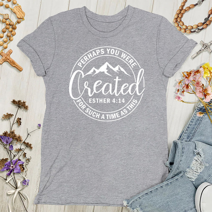 Christianartworkshop Perhaps You Were Created Tee - Faith Women's T-shirt - Sports Gray - 4XL - image 6