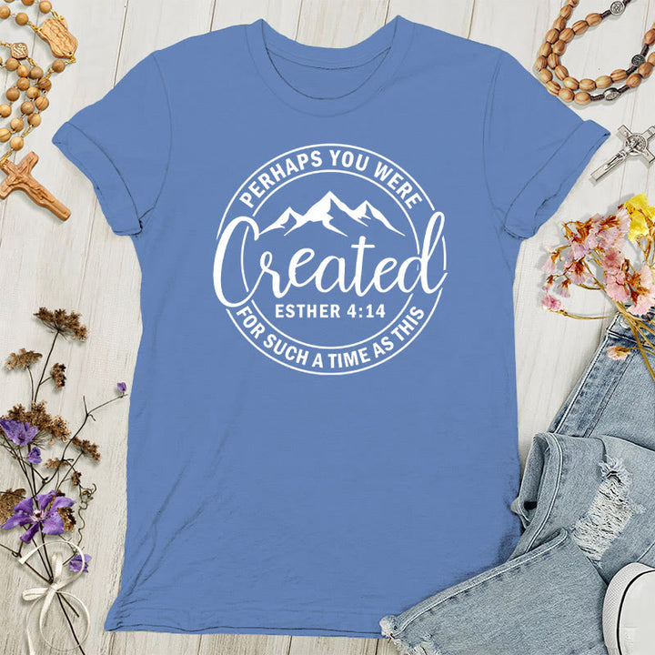 Christianartworkshop Perhaps You Were Created Tee - Faith Women's T-shirt - Blue - 4XL - image 4
