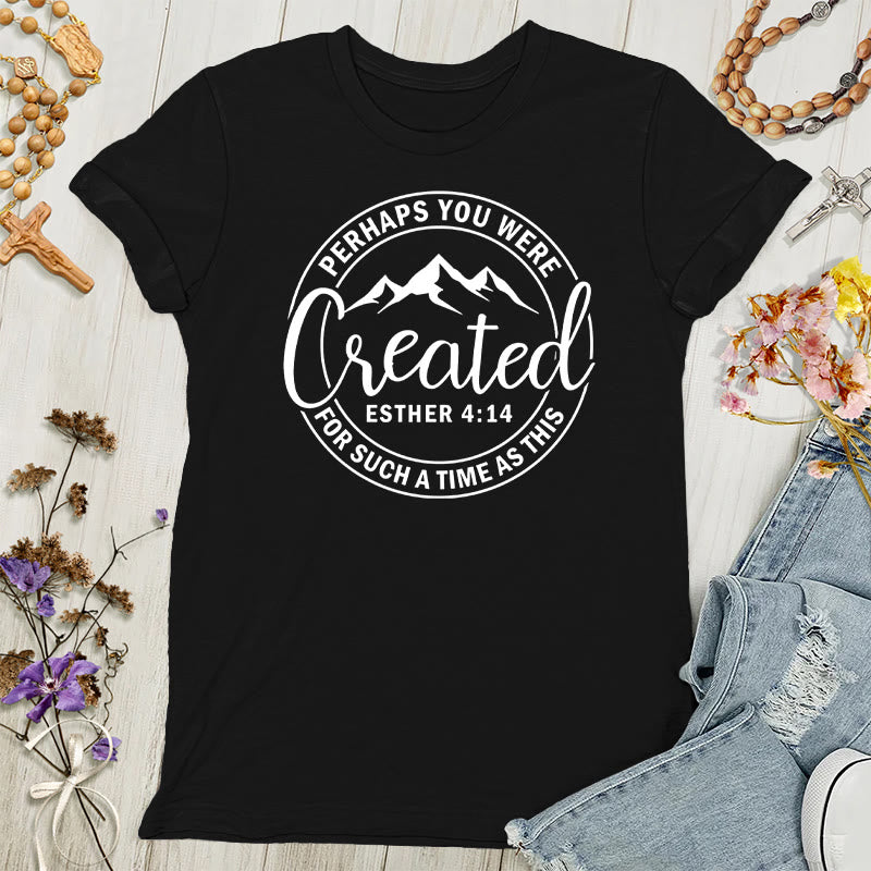 Christianartworkshop Perhaps You Were Created Tee - Faith Women's T-shirt - Black - 4XL - image 1
