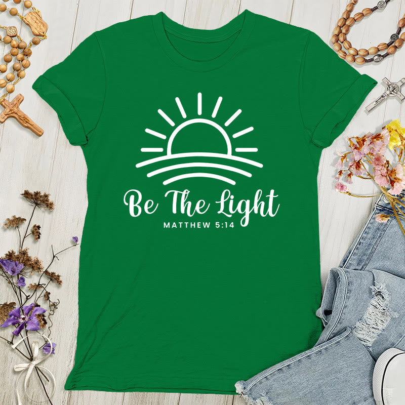Christianartworkshop Be the Light Sunrise Women's T-shirt - Green - 4XL - image 4