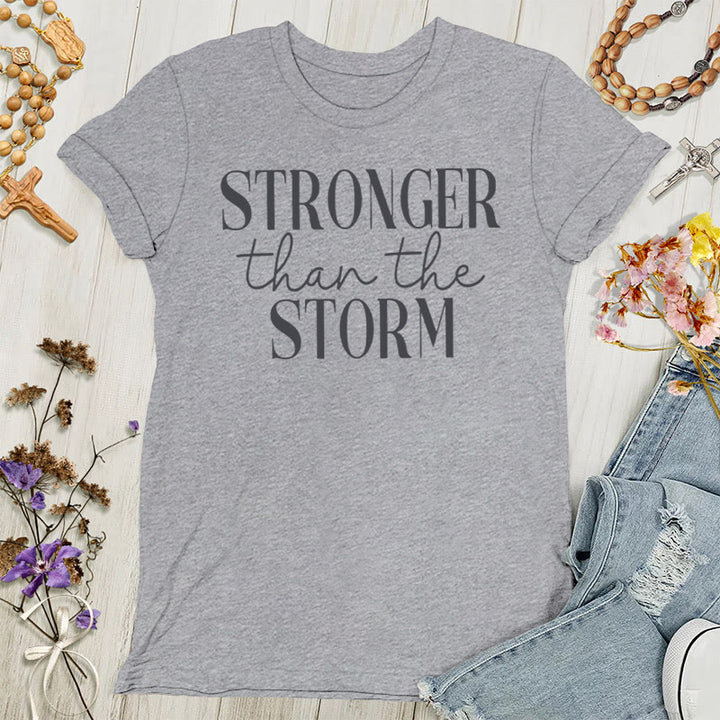 Christianartworkshop Storm Conqueror: Empowering Message Women's T-shirt - Grey - 4XL - image 1