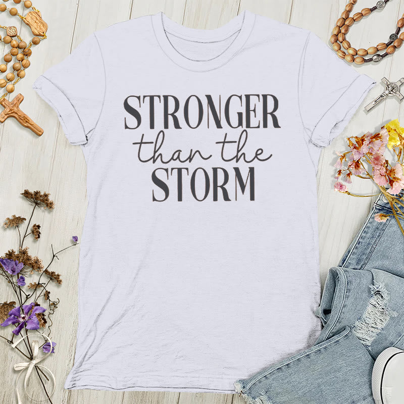 Christianartworkshop Storm Conqueror: Empowering Message Women's T-shirt - White - 4XL - image 8