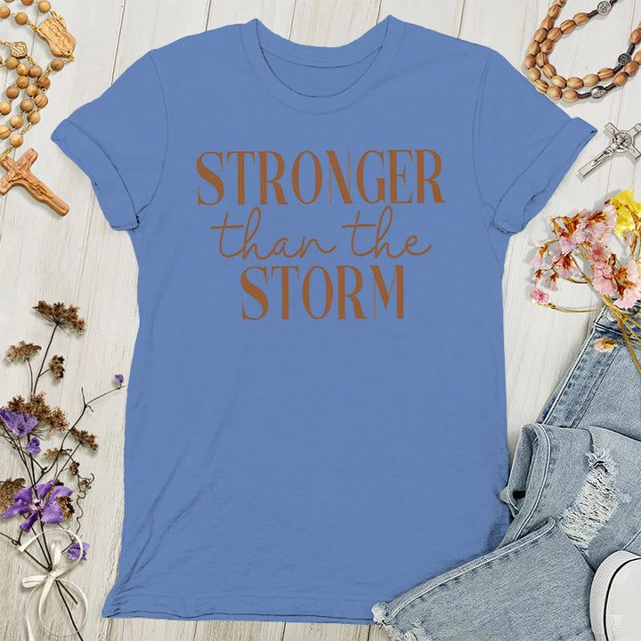 Christianartworkshop Storm Conqueror: Empowering Message Women's T-shirt - Blue - 4XL - image 5