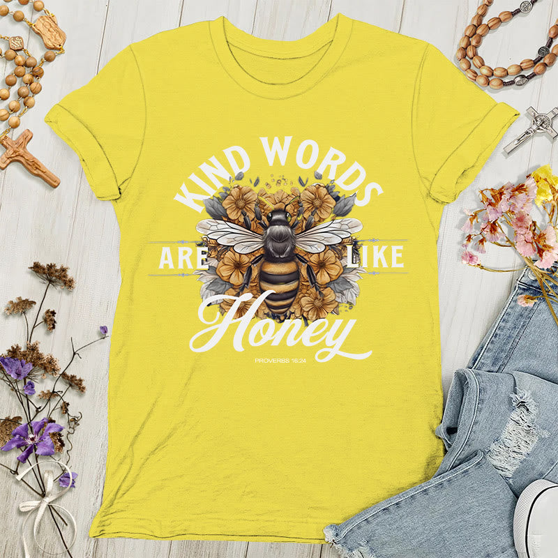 Christianartworkshop Sweet as Honey: Kind Words Women's T-shirt - Yellow - 4XL - image 7