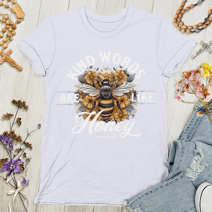 Christianartworkshop Sweet as Honey: Kind Words Women's T-shirt - White - 4XL - image 8