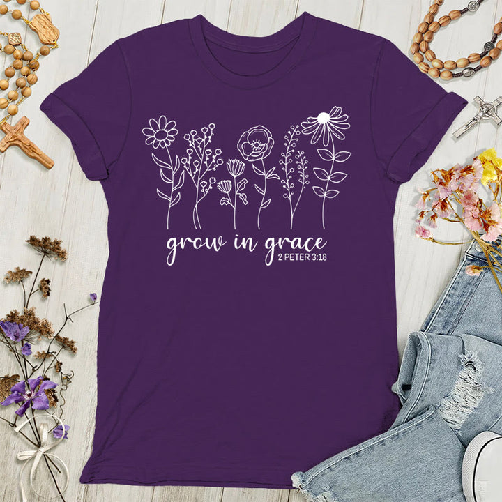 Christianartworkshop Grow in Grace 2 Peter 3:18 Women's T-shirt - Purple - 4XL - image 4