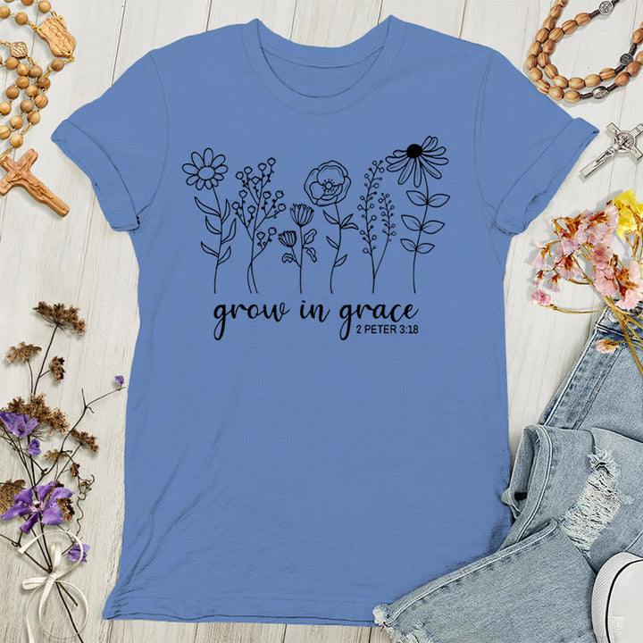 Christianartworkshop Grow in Grace 2 Peter 3:18 Women's T-shirt - Blue - 4XL - image 3