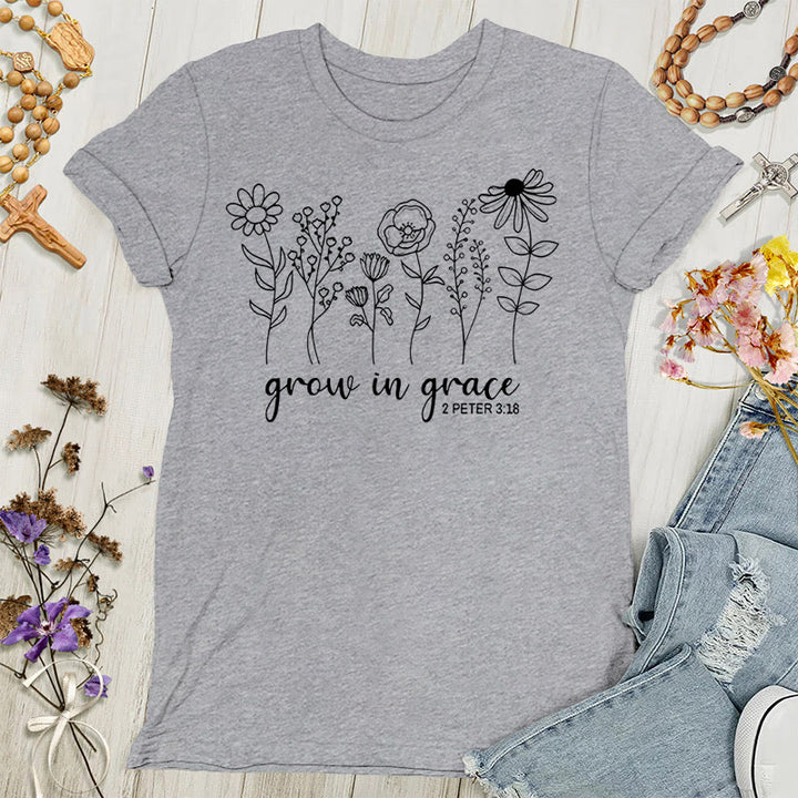 Christianartworkshop Grow in Grace 2 Peter 3:18 Women's T-shirt - Grey - 4XL - image 6