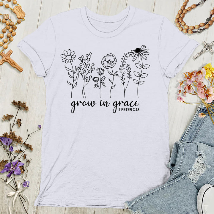 Christianartworkshop Grow in Grace 2 Peter 3:18 Women's T-shirt - White - 4XL - image 7