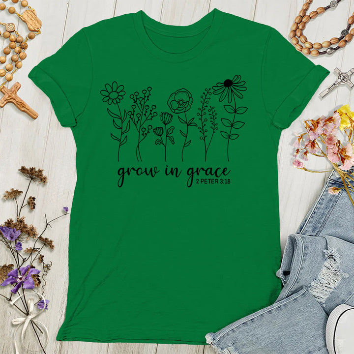 Christianartworkshop Grow in Grace 2 Peter 3:18 Women's T-shirt - Green - 4XL - image 5