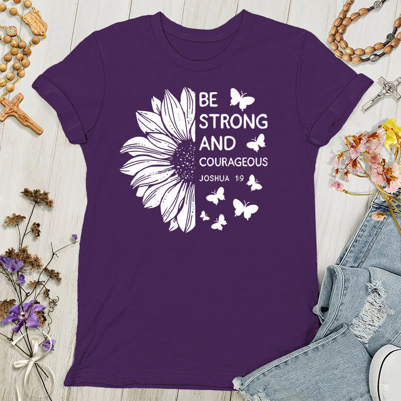 Christianartworkshop Be Strong and Courageous Joshua 1:9 Women's T-shirt - Purple - 4XL - image 5