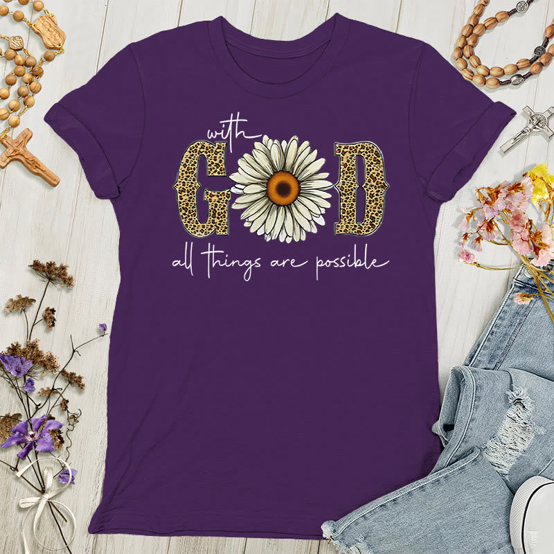 Christianartworkshop With God, All Things Are Possible Women's T-shirt - Purple - 4XL - image 4