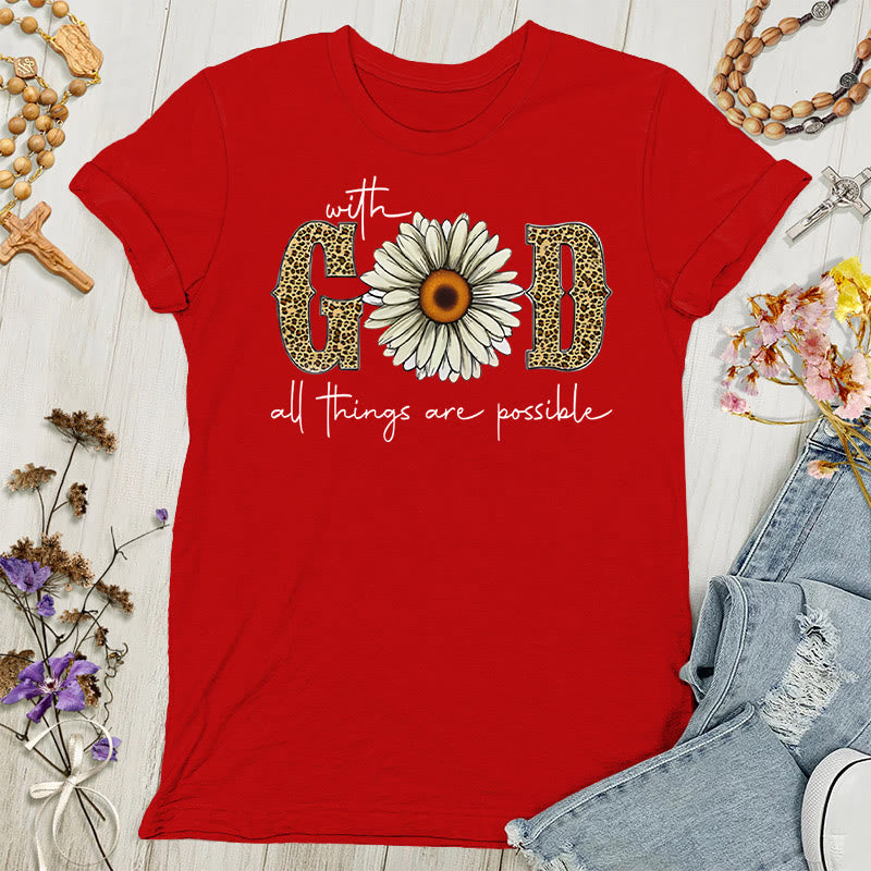 Christianartworkshop With God, All Things Are Possible Women's T-shirt - Red - 4XL - image 1
