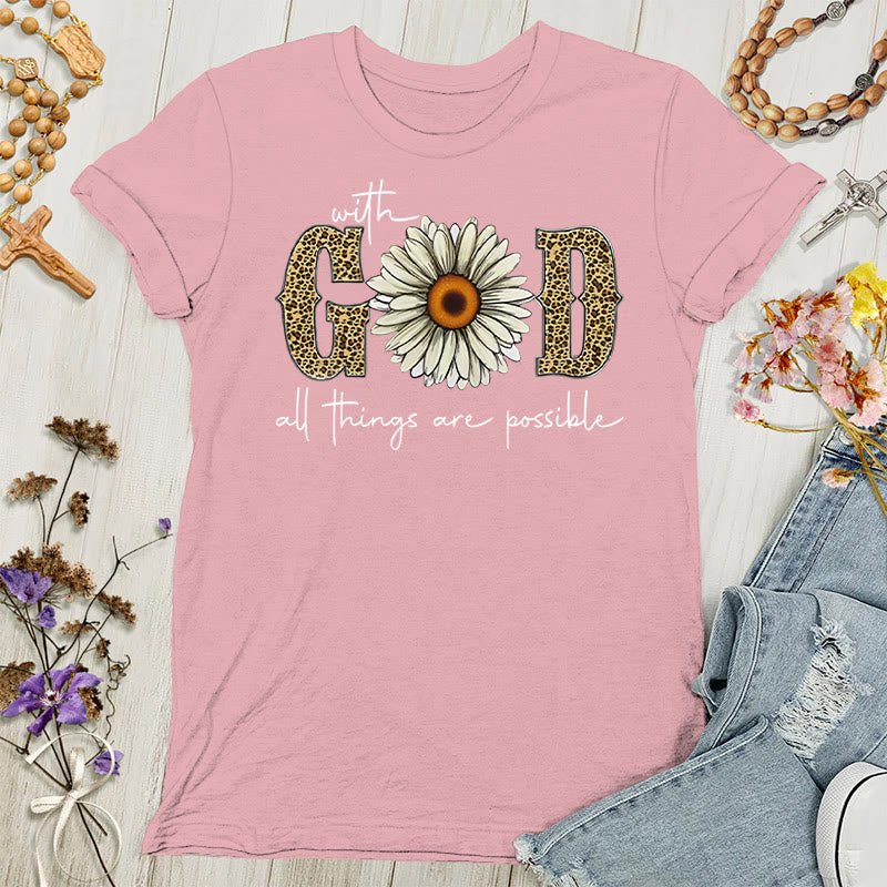 Christianartworkshop With God, All Things Are Possible Women's T-shirt - Light Pink - 4XL - image 7