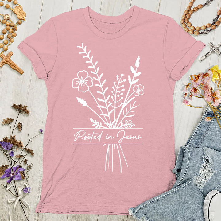 Christianartworkshop Rooted in Jesus Women's T-shirt - Light Pink - 4XL - image 7