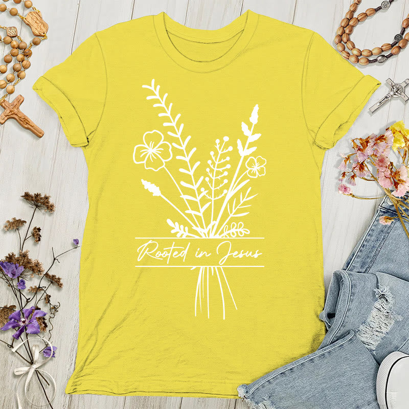 Christianartworkshop Rooted in Jesus Women's T-shirt - Gold - 4XL - image 2