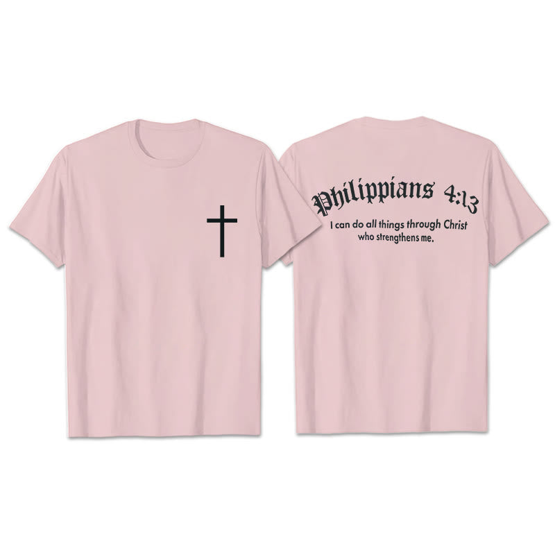 Christianartworkshop Philippians 4:13 "I Can Do All Things" Strength T-Shirt - Pink - 2XL - image 8