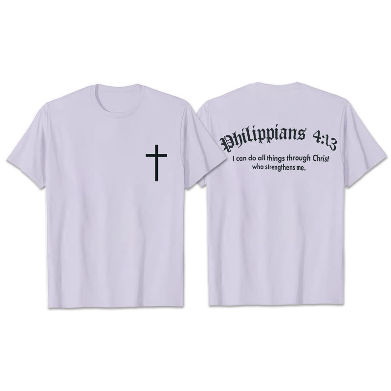 Christianartworkshop Philippians 4:13 "I Can Do All Things" Strength T-Shirt - Purple - 2XL - image 10